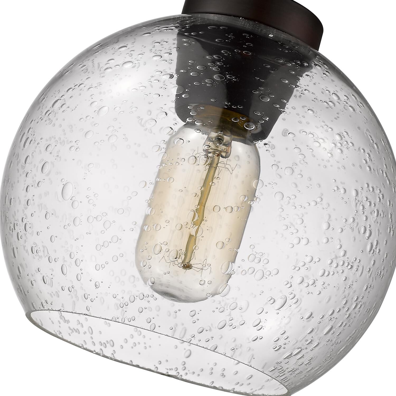 Shown in Rubbed Bronze finish and Seeded glass